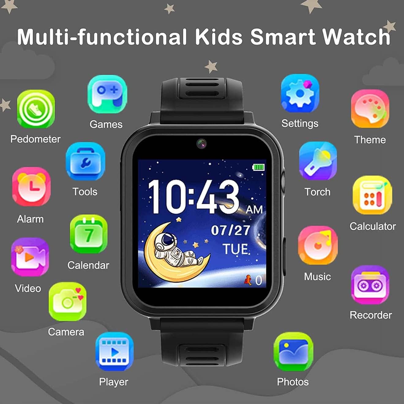 Kids Smart Watch, Toddler Watch Toys for 3-12 Ages Year Old, Smartwatches with 24 Learning Games Video Camera Pedometer Music Alarm Flashlight, Birthday Gift Boys Girls Kids, Educational Kids Smart Watch, Toddler Watch Toys for 3-12 Ages Year Old, Smartwatches with 24 Learning Games Video Camera Pedometer Music Alarm Flashlight, Birthday Gift Boys Girls Kids, Educational